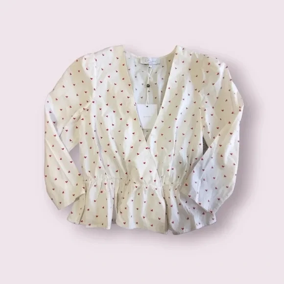 L'ACADEMIE los Angeles Revolve Dahlia V neck Heart Top Size S - Picture 6 of 12